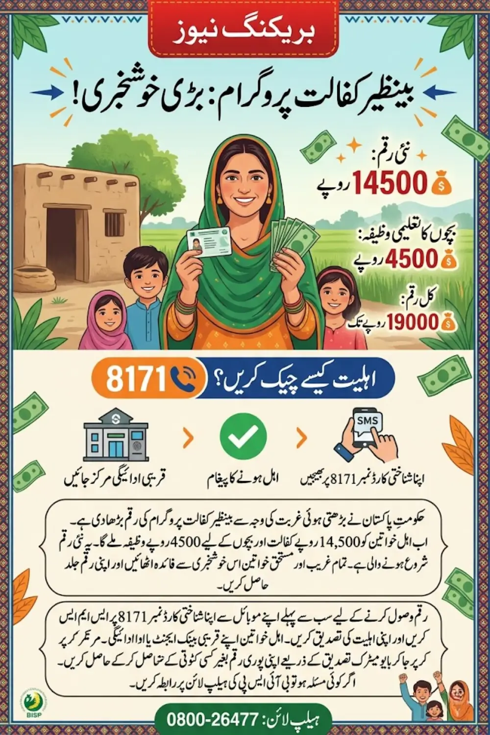 Benazir Kafalat Payment Increase for 2026: When 14500 Payment Well Be Deposited?