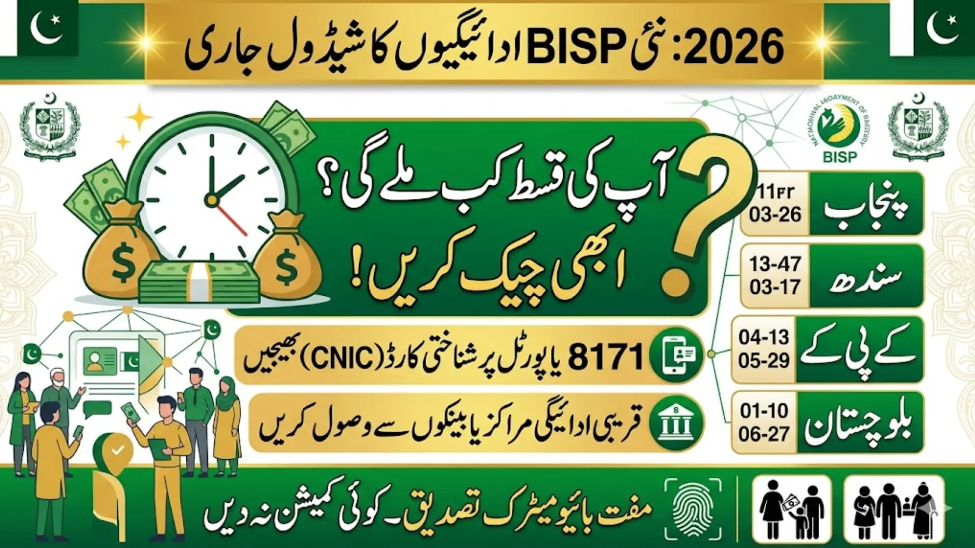 Benazir Income Support Programme 2026 Payments Schedule Released Latest 8171 Update