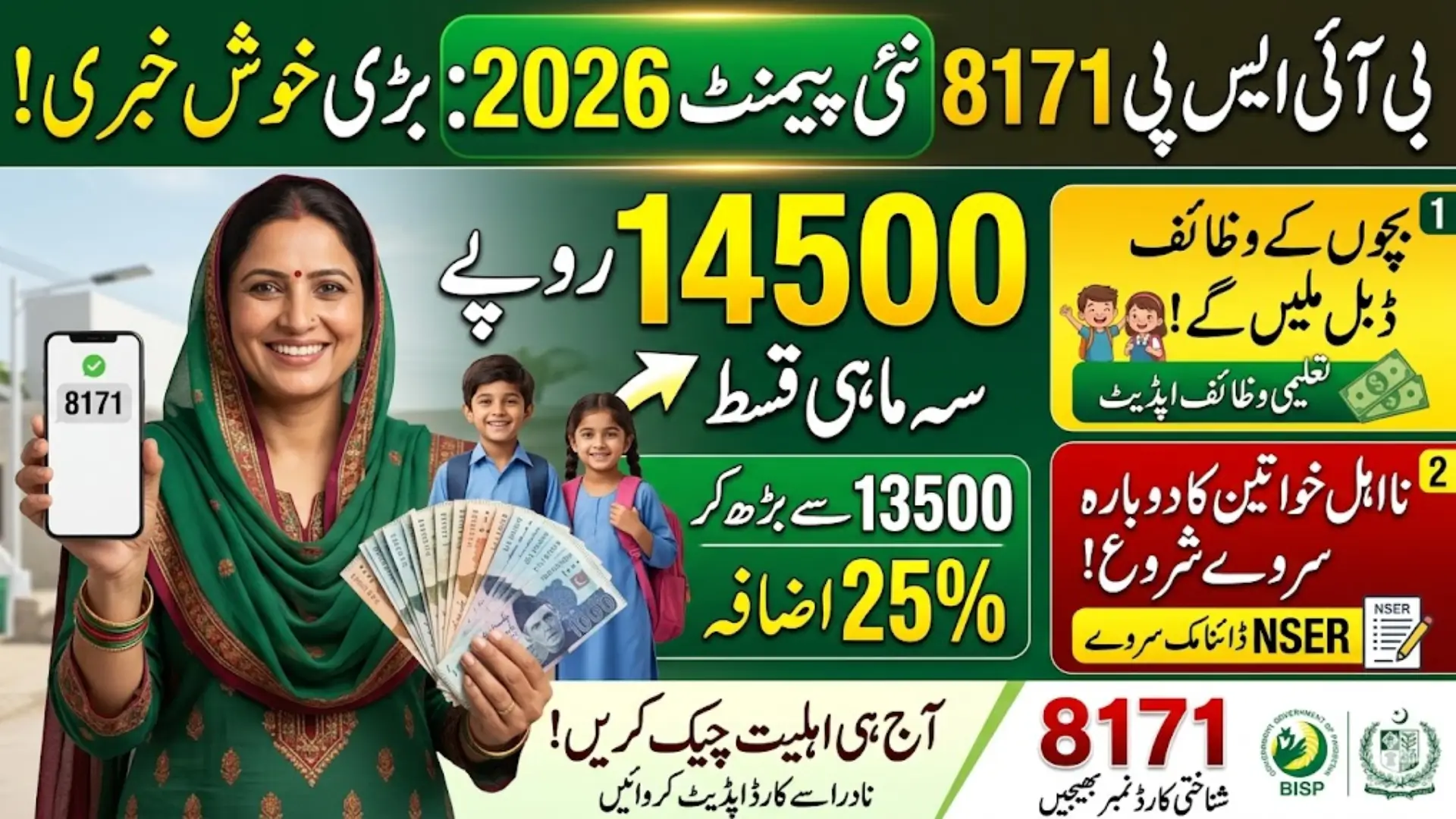 Taleemi Wazifa 2026 Payments Now Starting via 8171: Latest Info