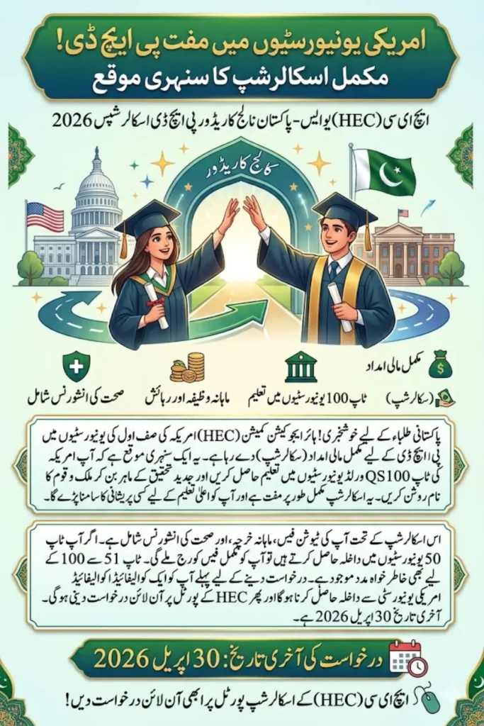 HEC US-Pakistan Knowledge Corridor PhD Scholarships 2026 Fully Funded Opportunity for Pakistani Students