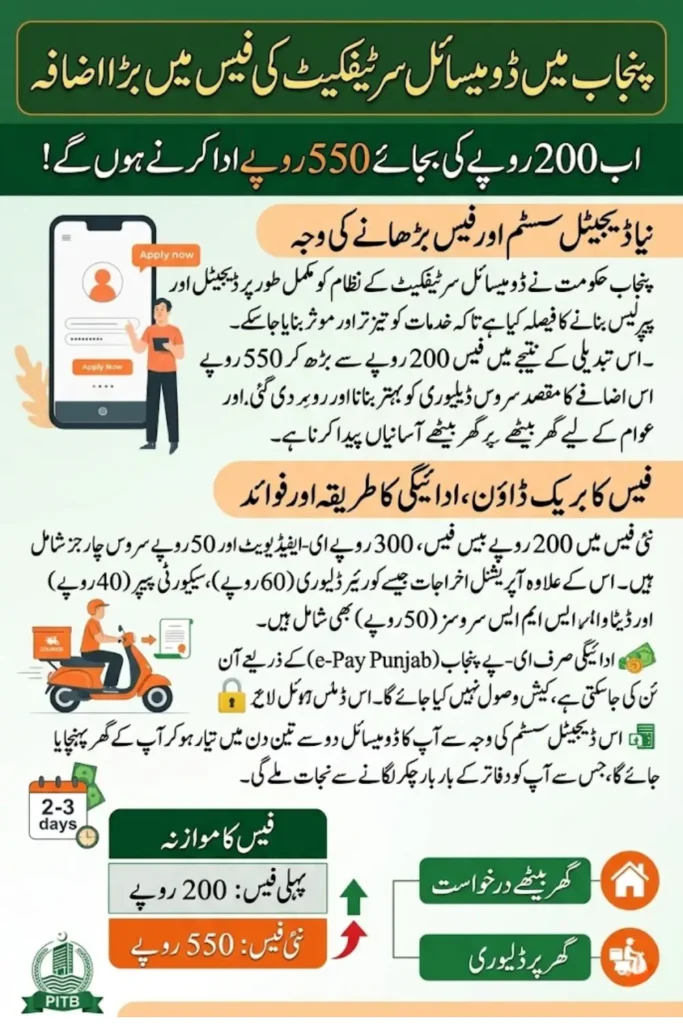 Punjab Domicile Certificate Fee Increase Government Shifts to Digital System Check The New Fee
