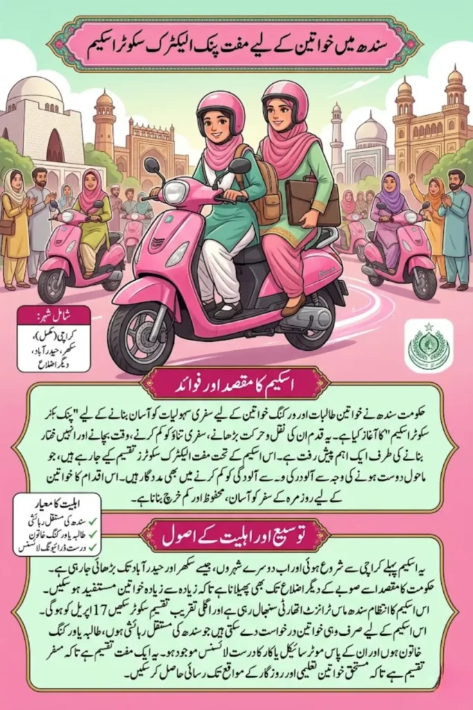 Sindh Pink Electric Scooter Scheme Expands to Sukkur and Hyderabad for Women’s Mobility