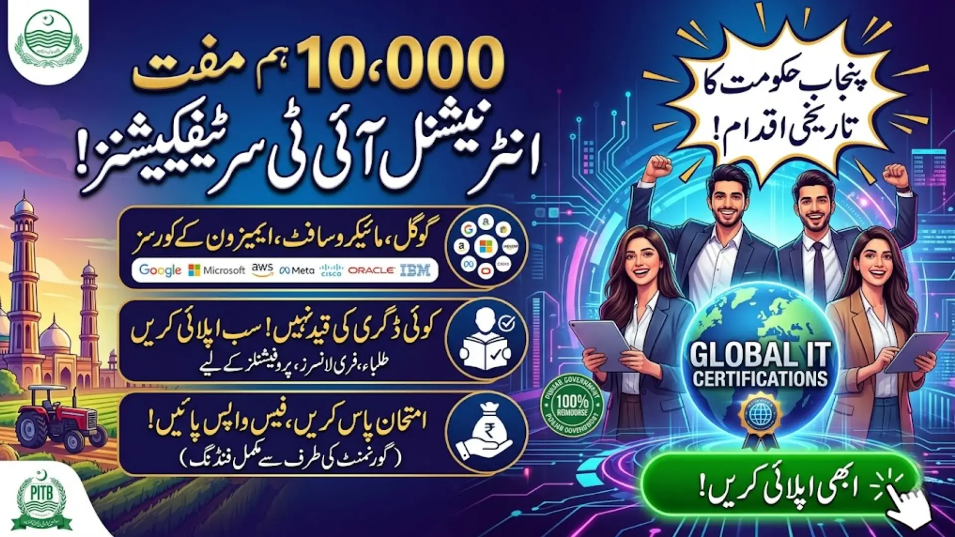 Global IT Certifications Program Punjab Get Fully Funded Certifications with Fee Reimbursement