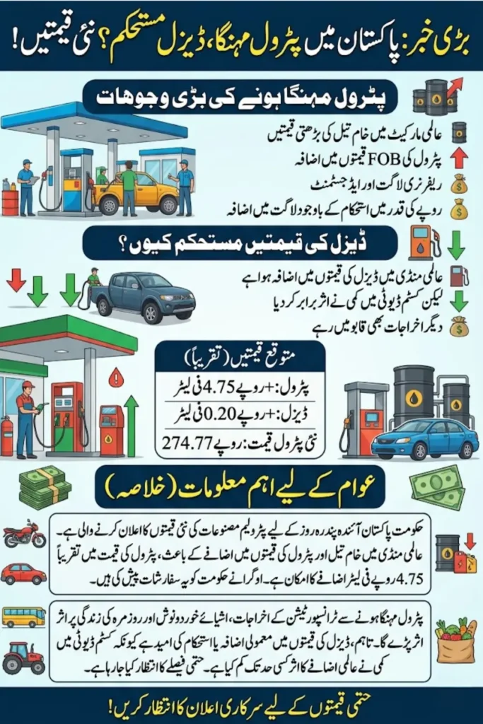 Petrol Price Increase in Pakistan Expected as New Fuel Prices May Rise by Rs. 4.75 Per Litre