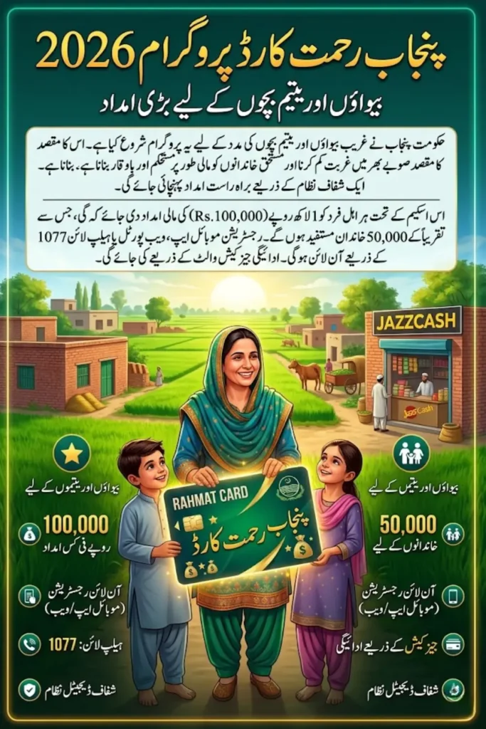 Rahmaat Card Program Punjab 2026 – Rs 100,000 Financial Aid for Widows and Orphans by Maryam Nawaz