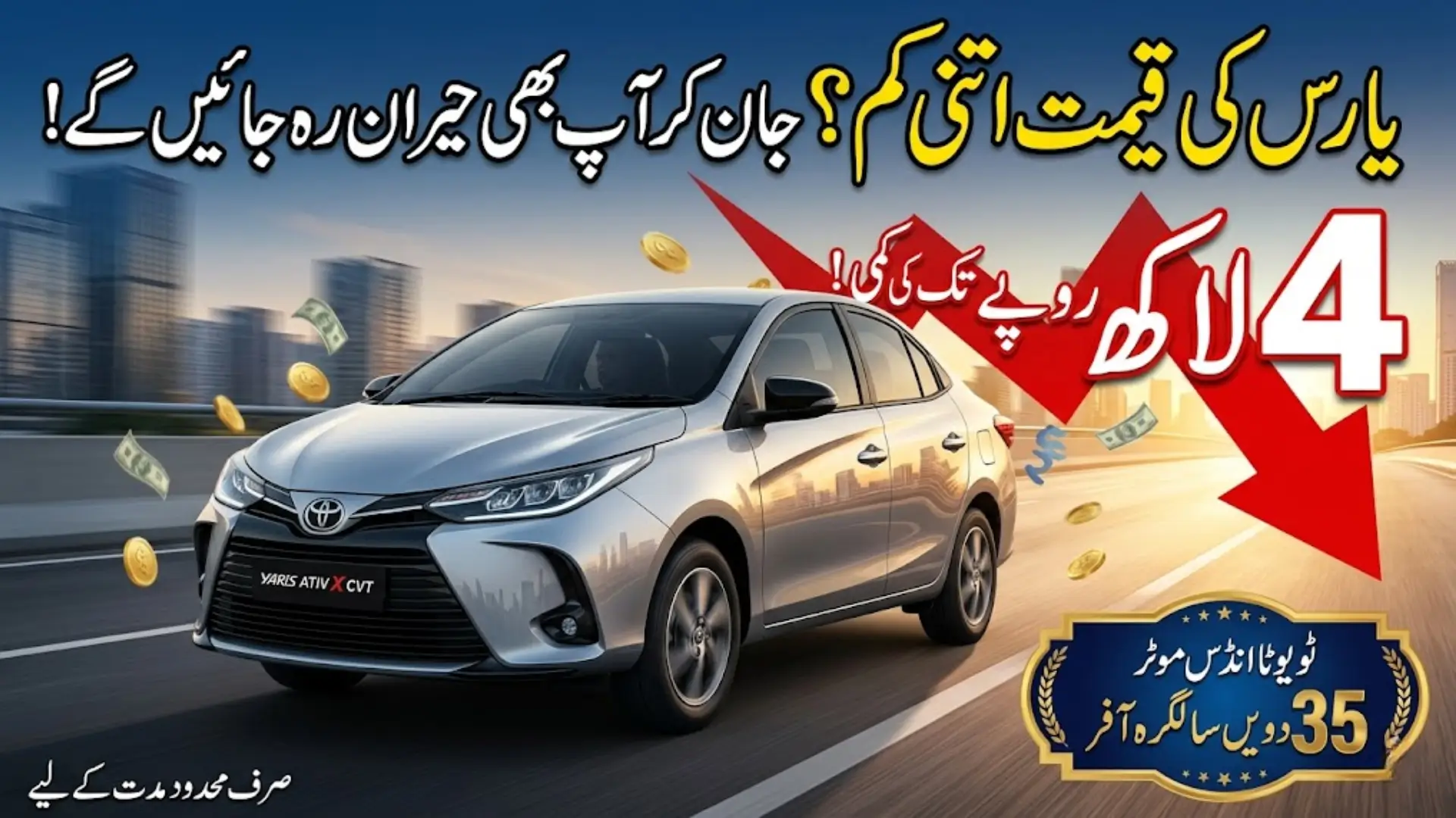 Toyota Yaris Price Drop in Pakistan 2026 Indus Motor Company Cuts Prices by Up to Rs. 400,000