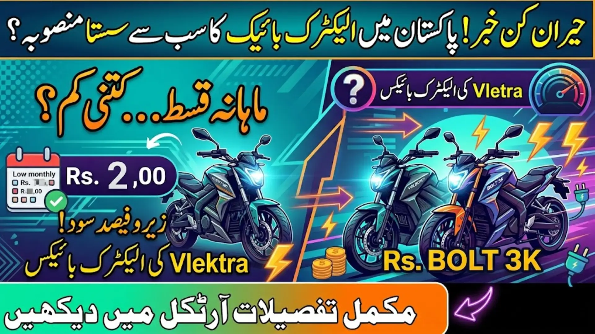 Vlektra Installment Plans in Pakistan: Zero Markup Financing for Velocity 180 and BOLT 3K Electric Motorcycles