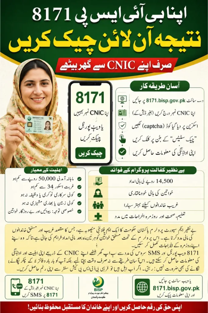 BISP 8171 Result Check Online By CNIC Easily Through Portal Know Complete Process