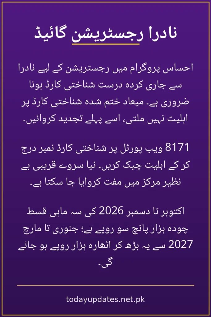 Ehsaas NADRA registration infographic