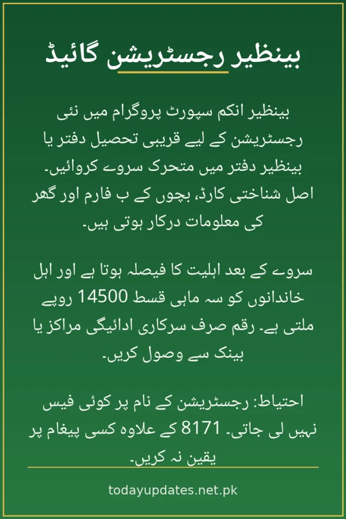 Benazir Income Support Program registration infographic